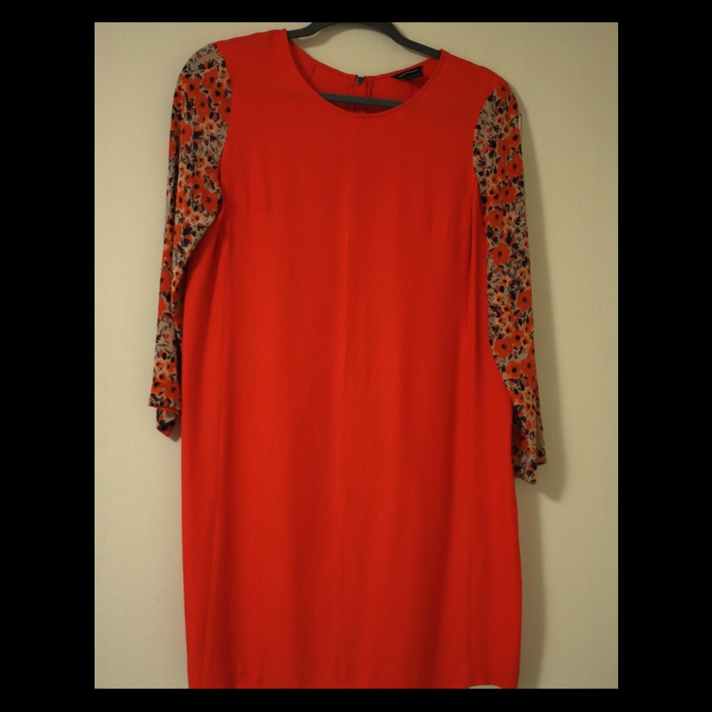 Orange with silk sleeves Club Monaco dress
